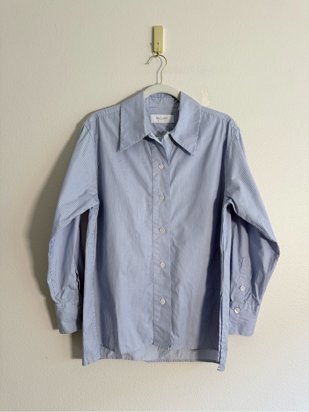Equipment Feeme Margaux blue pinstripes Button Down Classic Shirt Size M